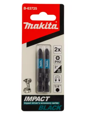 Бита MAKITA PH2, 50 мм, Impact Black Е-form, 2 шт. (B-63725)