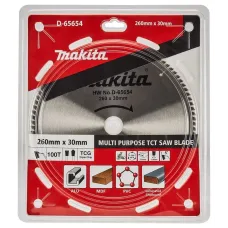 Диск пильный MAKITA 260x30x2.6/1.8x100T, универсальный для алюминия/дерева/пластика