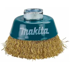 Щетка чашечная MAKITA проволочная (d60 мм, толщ. проволоки 0.3 мм, гофрированная, латунь, M14x2) (D-39746)