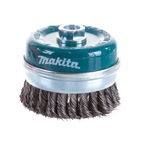 Щетка чашечная MAKITA проволочная (d100 мм, толщ. проволоки 0.5 мм, пучки, металл, M14х2) (D-29290)