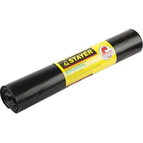 Мусорные мешки STAYER HEAVY DUTY, 240л, 10шт, черные, особопрочные, (39157-240)