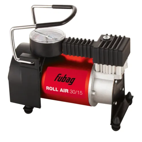 Компрессор автомобильный FUBAG Roll Air 30/15, 12-14.5 В, 30 л/мин, 0-7 атм, шланг 1 м, 1.62 кг