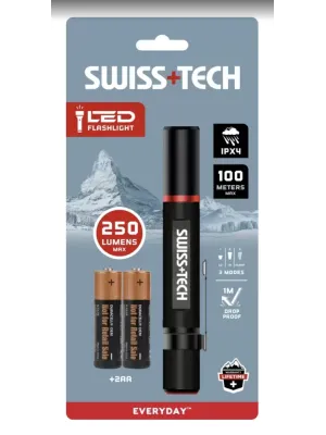 Фонарик 2AA, 100/50 м, алюминиевый корпус SWISS+TECH
