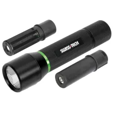 Фонарик перезаряжаемый 3AAA&18650, 180/80 м, алюминиевый корпус SWISS+TECH