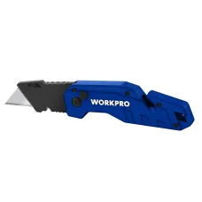 Нож складной металлический (быстр замена лезвия) синий  WORKPRO