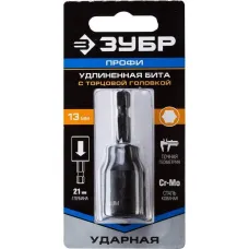 Насадка магнитная ЗУБР 13 мм, 60 мм, удлиненная, ударная Профессионал (26377-13)