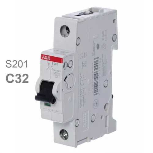 Выключатель автоматический модульный однополюсный ABB 1п C S201 6кА 32А 2CDS251001R0324