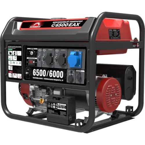 Электростанция бензиновая SUNREKA G6500EAX, 6.5 кВт, 1-Ф, электростартер