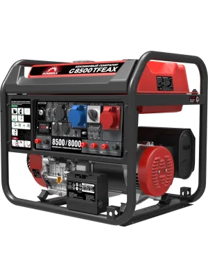 Электростанция бензиновая SUNREKA G8500TFEAX, 8.5 кВт, один.мощ. на 1-Ф и 3-Ф, электростартер