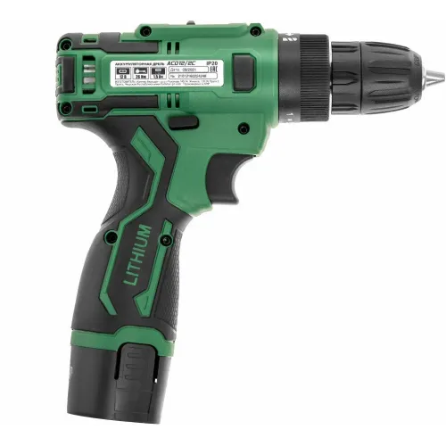 Аккумуляторная дрель промо Hammer ACD12/2C, 12 В, 2x1.5 Ач Li-ION, 10 мм, 0-350/0-1350 об/мин, 26 Нм, кейс