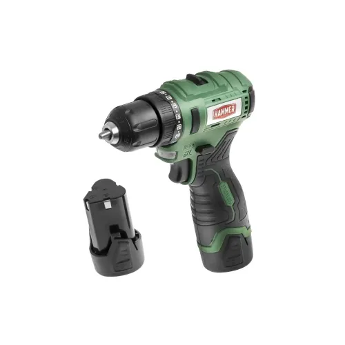 Аккумуляторная дрель бесщеточная Hammer ACD12BLC, 12 В, 2x2 Ач Li-ION, 10 мм, 0-400/0-1350 об/мин, 32 Нм, в кейсе