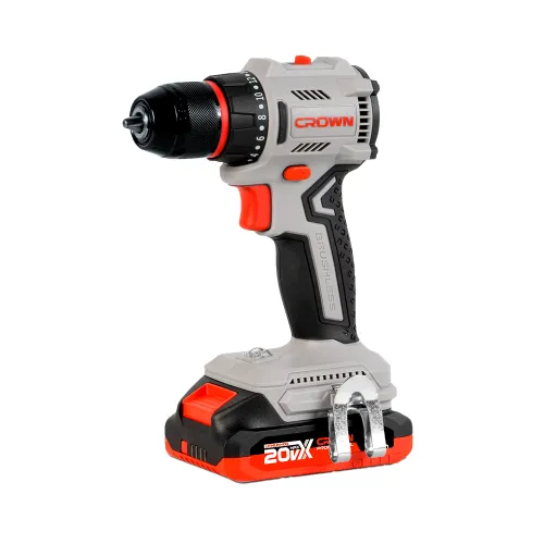 Дрель-шуруповерт аккумуляторная CROWN CT21131HMX-2 BMC, 20В B3+, бесщеточный, 2х2.0 Ач, 50 Нм