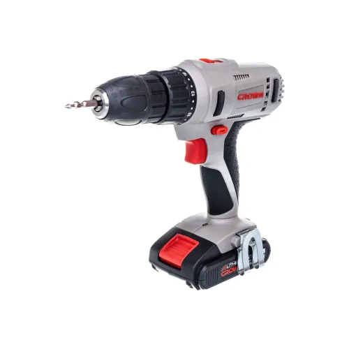 Аккумуляторный шуруповерт CROWN CT21056LH-2 BMC, 18 В, 2*2 Ач Li-ion, 35/45 Нм, 0-350/0-1350 об/мин., вес 1,54 кг.