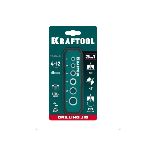 Кондуктор KRAFTOOL Woodsniper 121, 6 отверстий 4 - 12 мм, кондуктор для сверления под углом 45° и 90°