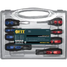 Набор отверток FIT 8шт. сталь CrV прорез. ручки в чем. (56042)