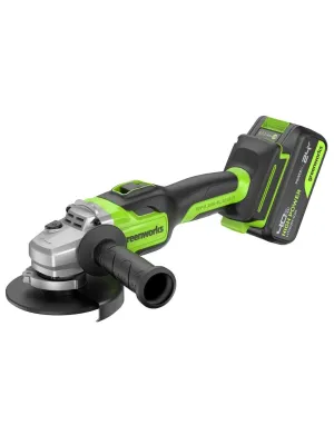 Акк. угловая шлиф. машина GREENWORKS GD24AG, 125 мм, 24 В, 1x4 Ач, 10500 об/мин, бесщеточная, ЗУ, коробка (3200207CUB)