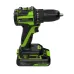 Акк. шуруповерт GREENWORKS DD345, 24В, 2х2 Ач, 27/45 Нм, 0-450/1850 об/мин, БЗП 13 мм, бесщёточный, ЗУ, коробка (3708307CUC)