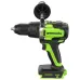 Акк. дрель-шуруповёрт GREENWORKS GD24DD140, 24 В, ударная , б/щет, 0-550/0-2100 об/мин, 70/140 Нм, Anti-kickback, 5 Ач, ЗУ