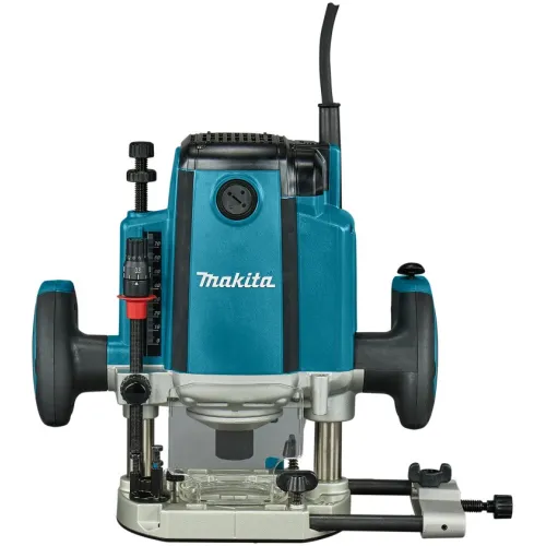 Фрезер MAKITA RP1803X02, погружной, 1650 Вт, 12 мм, гл. погруж. 0-70 мм, 22000 об/мин, пл. пуск, защ. от непр. включения, тормоз, микролифт