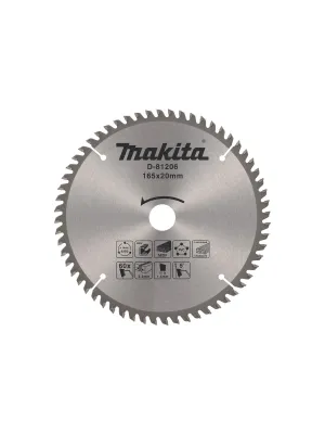 Диск пильный MAKITA 165x20x2.2/1.4x60T, универсальный для алюминия/дерева/пластика  (D-81206)