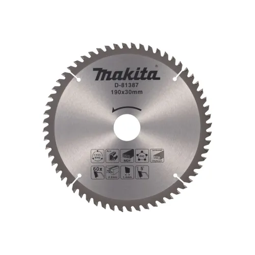 Диск пильный MAKITA 190x30x2.2/1.4x60T универсальный для алюминия/дерева/пластика