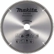 Диск пильный MAKITA 260x30x2.6/1.8x120T универсальный для алюминия/дерева/пластика