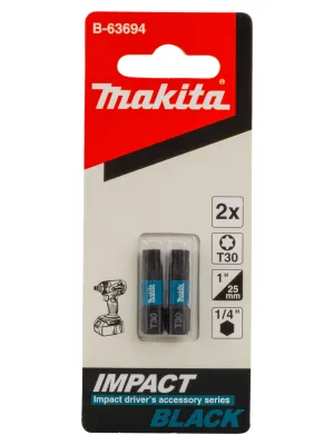 Насадка MAKITA бита T30,  Impact Black 25 мм, C-form, 2 шт.