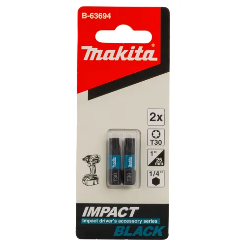 Насадка MAKITA бита T30,  Impact Black 25 мм, C-form, 2 шт.