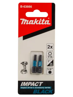 Насадка MAKITA бита T15, Impact Black   25 мм, C-form, 2 шт.