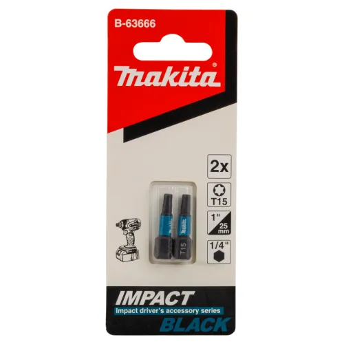 Насадка MAKITA бита T15, Impact Black   25 мм, C-form, 2 шт.