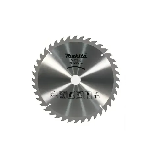 Диск пильный MAKITA 260х30х2.6/1.8x40T для дерева (D-77322)