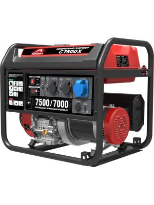 Электростанция бенз. SUNREKA G7500X, 7.5 кВт, 1-Ф,  ручной стартер