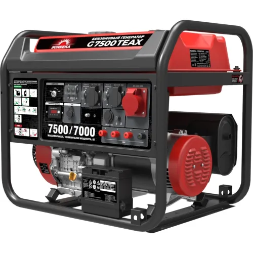 Электростанция бенз. SUNREKA G7500TEAX, 7.5 кВт, 3-Ф,  электростартер