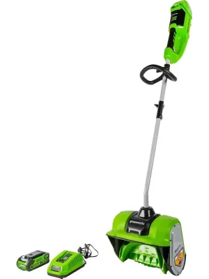 Аккумуляторный снегоуборщик GREENWORKS GD40SSK2, 40V, 30 см, бесщеточный, с 1хАКБ 2 А.ч и ЗУ, снеголопата (2600807UAgw)