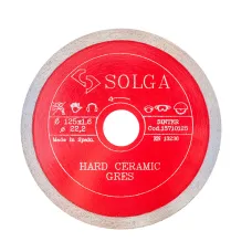 Диск алмазный SOLGA DIAMANT 125_22.23 Hard Ceramics сплошной керамогранит