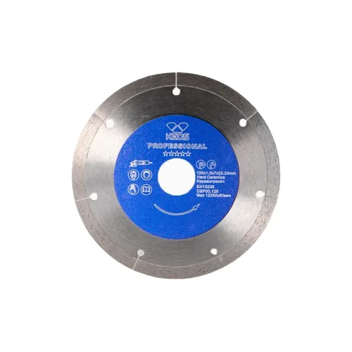 Диск алмазный KEOS, Professional Ultra 1,0мм 125мм/22,23 сплошной (керамогранит) (DBP00.125)
