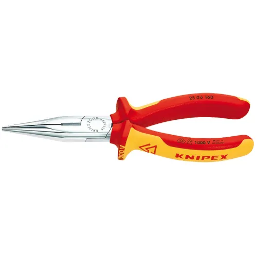 Круглогубцы радиомонтажные с плоскими губками и режушими кромками KNIPEX 160мм