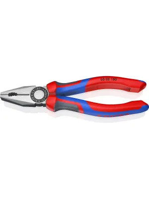 Пассатижи KNIPEX 180мм (03 02 180SB) с двухкомпонентными чехлами черненые
