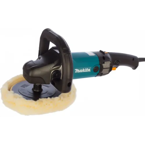 Полировальная машина MAKITA 9237CB, 1.2 кВт, 180 мм, 0-3200 об/мин, 3.4 кг, плавный пуск