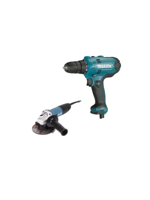Набор инструмента MAKITA DK0121, дрель DF0300+УШМ GA5030