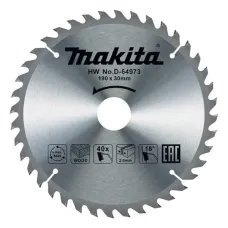 Диск пильный MAKITA, 190_30_1.3 z40 по дереву (D-64973)