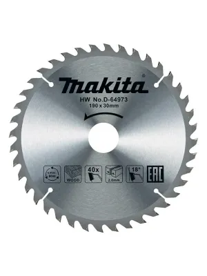 Диск пильный MAKITA, 190_30_1.3 z40 по дереву (D-64973)