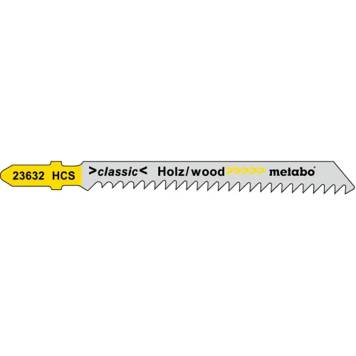 Пилки для лобзиков METABO T111C, по дереву грубая резка 75х3мм (5шт.) HCS (623632000)