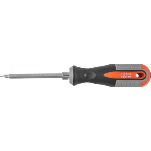 Отвёртка OMBRA двусторонняя “ROUND GRIP” РН1 х SL5 мм L=100 мм
