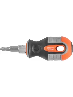Отвёртка OMBRA двусторонняя “ROUND GRIP” РН2 х SL6 мм L=38 мм