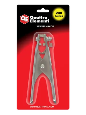 Зажим QUATTRO ELEMENTI массы 200А (блистер) (771-596)