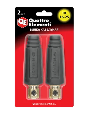 Разъем Quattro Elementi кабельный, вилка сварочн.каб.ТК 16-25 до 200А 2шт блистер