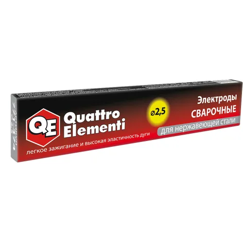 Электроды Quattro Elementi сварочные нержавеющие 2,5мм, 0,9 кг