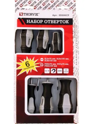 Набор отверток THORVIK стержневых 6 предметов (SDS06CP)
