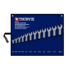 Набор ключей THORVIK гаечных комбинированных дюймовых в сумке 1/4